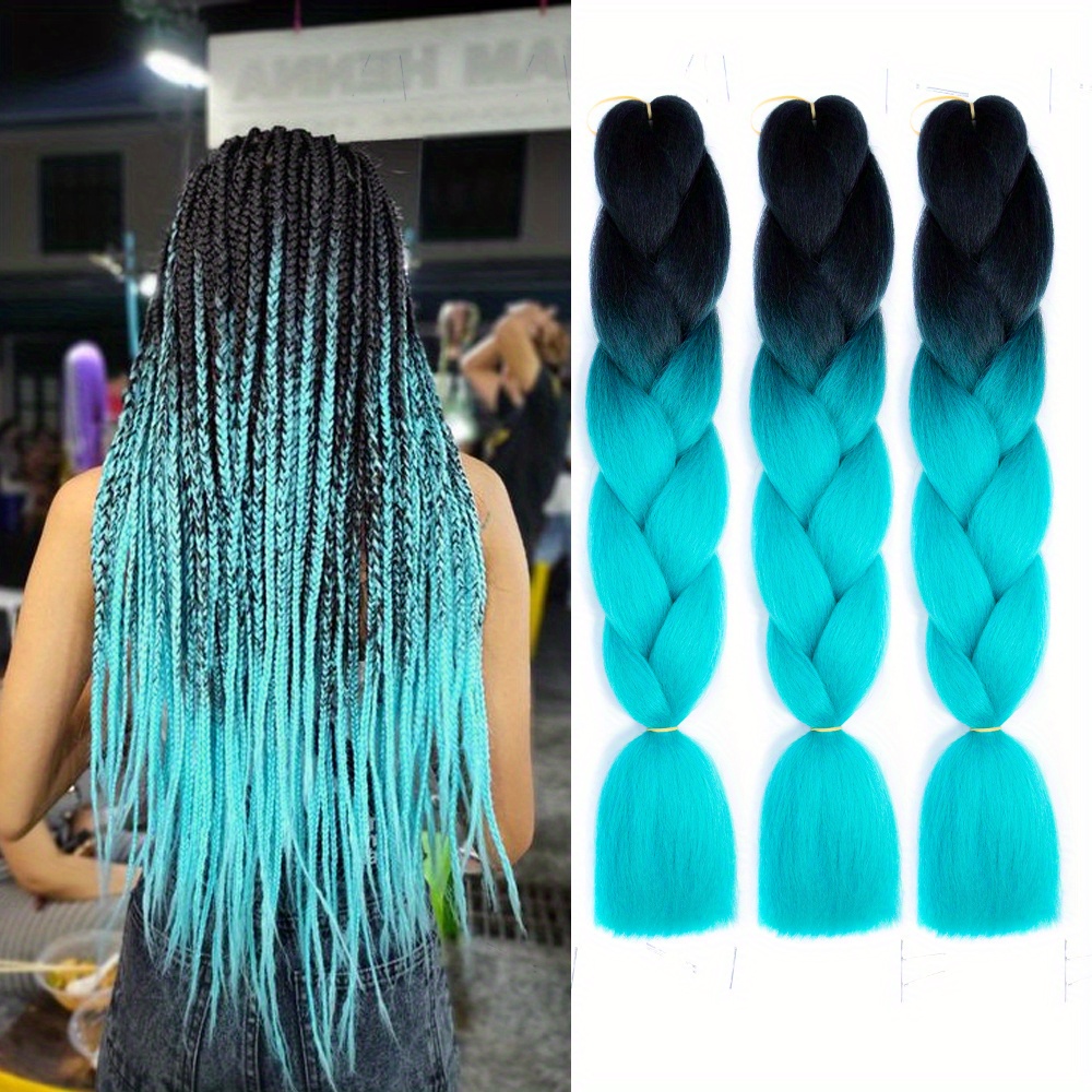 Y2k Rave Hairstyle Braids Hair Synthetic Hair Super Jumbo Hair Braids  Synthetic Yaki Texture Ombre Jumbo Braiding Hair Extensions:diy Various  Braided Hairstyles - Temu