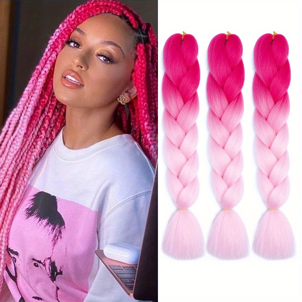 Braids Extensions Jumbo Braids Synthetic Hair 3 Bundles Synthetic
