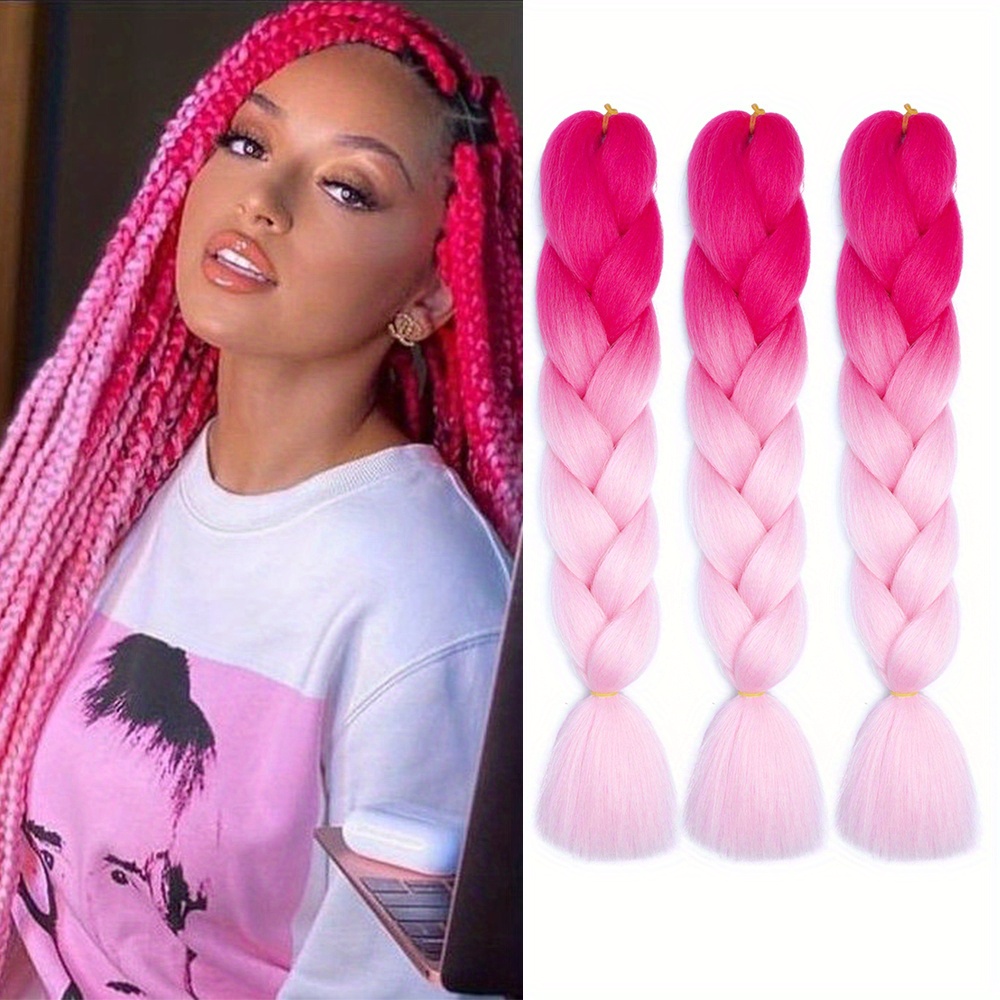 Y2k Rave Hairstyle Braids Hair Synthetic Hair Super Jumbo Hair Braids  Synthetic Yaki Texture Ombre Jumbo Braiding Hair Extensions:diy Various  Braided Hairstyles - Temu