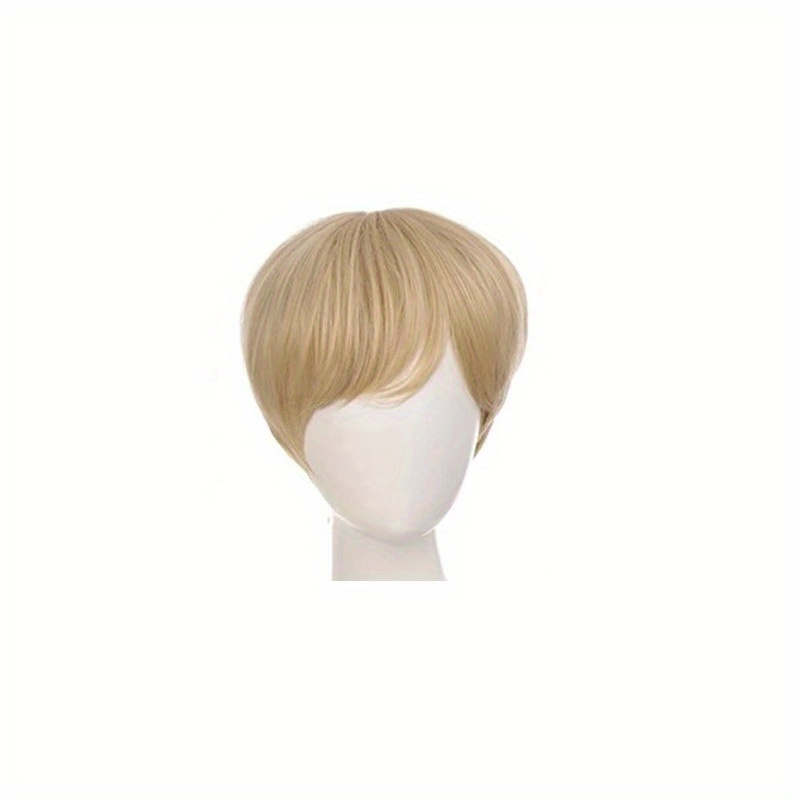 Men's Short Straight Synthetic Wig with Bangs