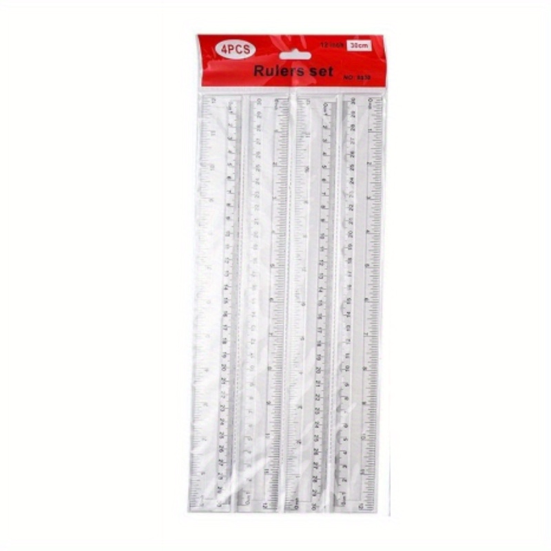 Clear Plastic Ruler Set Perfect For Students Office - Temu