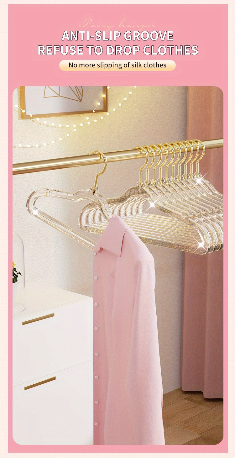 20pcs plastic transparent clothes hanger clothes drying hanger household hanging clothes organizer non slip non marking clothes hanger for closet wardrobe for home dorm rental housing details 3