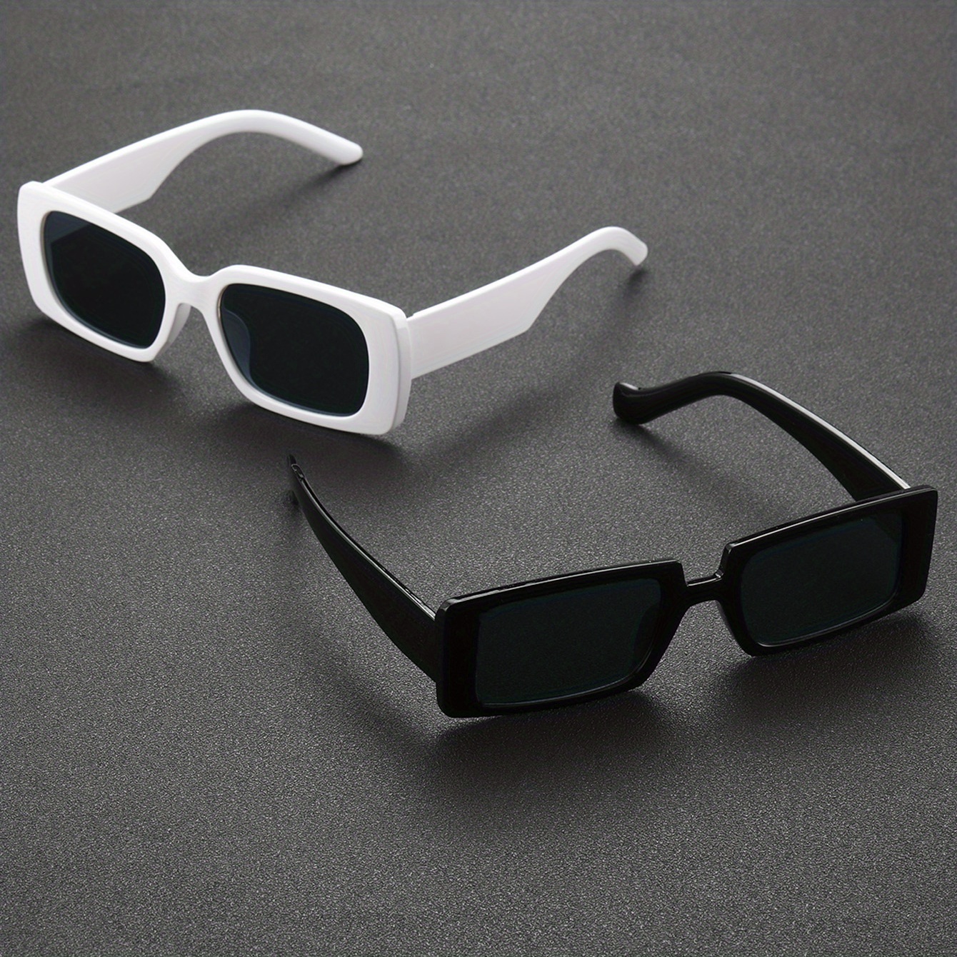 2pcs Men's Trendy Outdoor Travel Square Frame Sunglasses, UV Protection,Temu