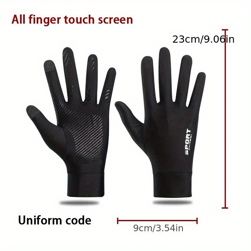 Outdoor Sunscreen Gloves For Men Women Summer Ice Silk Thin Style