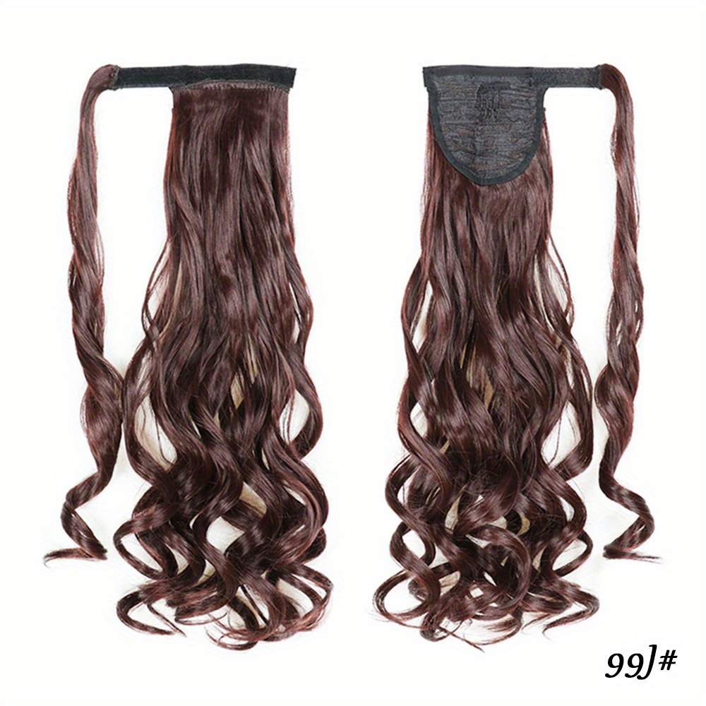 Curly Hair Extension Wrap Around Long Hairpiece Ash Blonde Ginger Brown