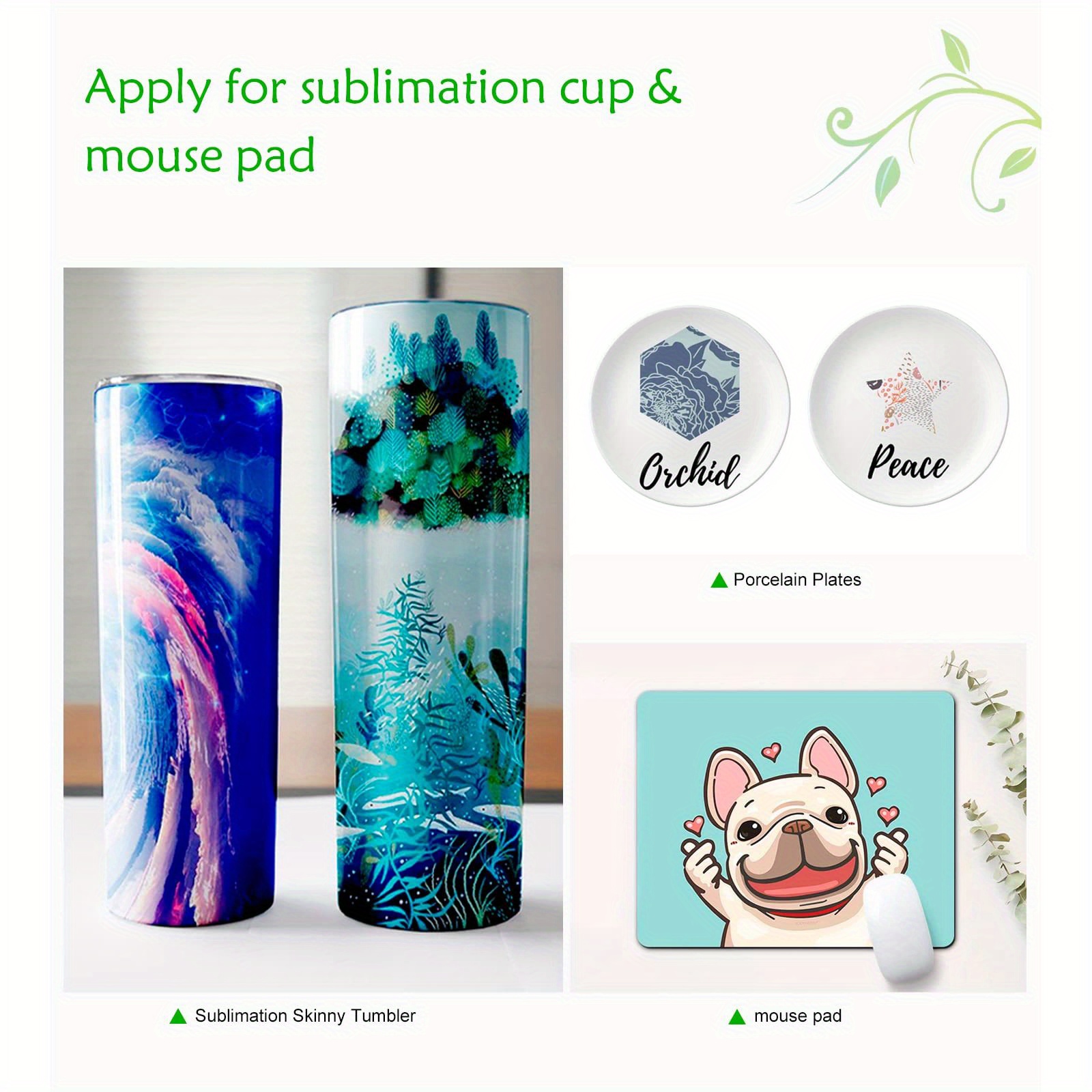 SUBLIMATION PAPER for Tumblers Mugs T-Shirts 13x19 110 Sheets 126gsm HEMUDU  TALE