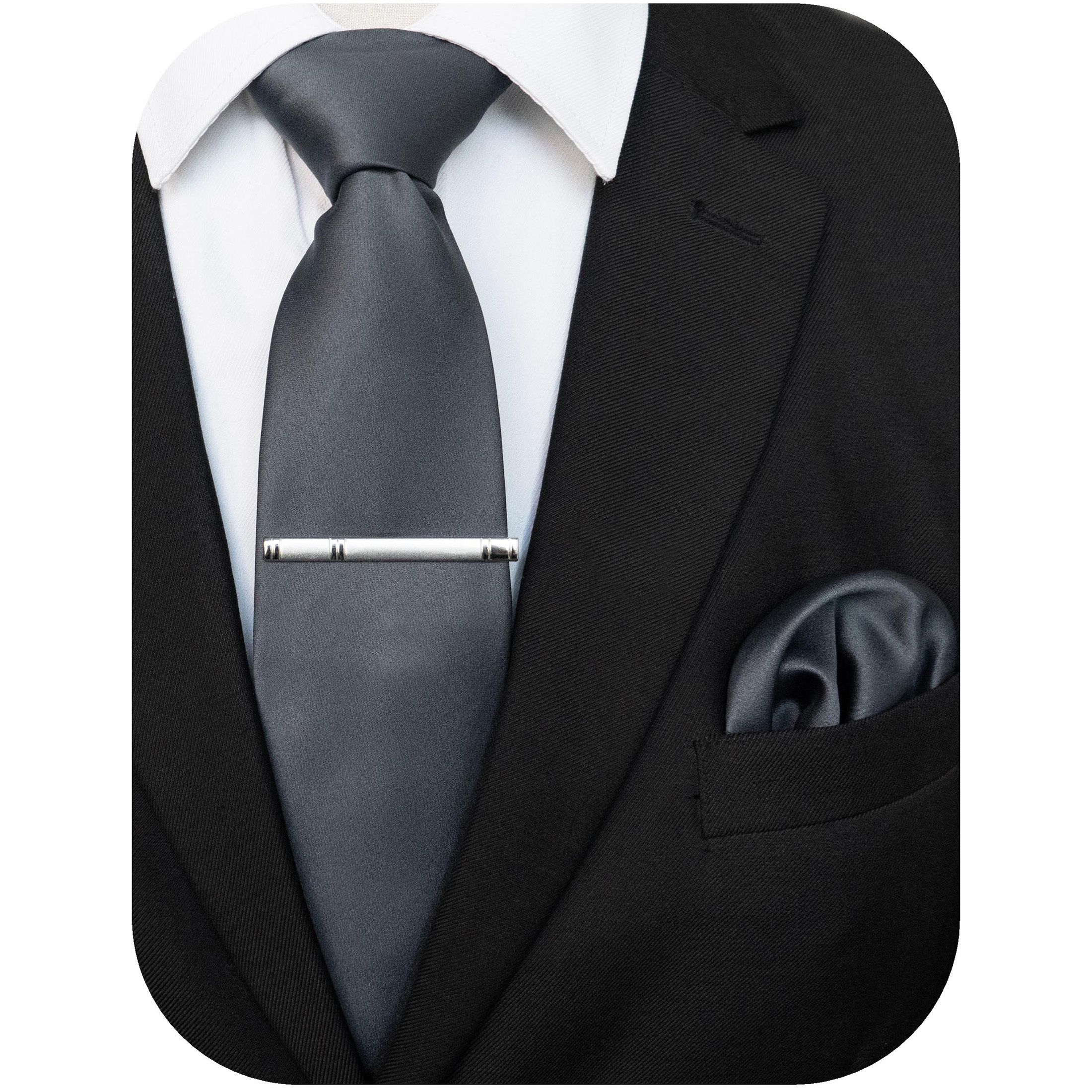 Men's Tie Clips Set Silver Golden Black Necktie - Temu