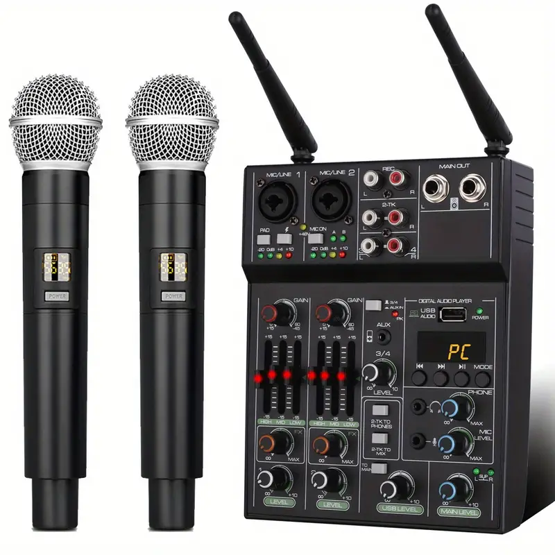 Consola Mezclas Audio Profesional 4 Canales Micrófono - Temu
