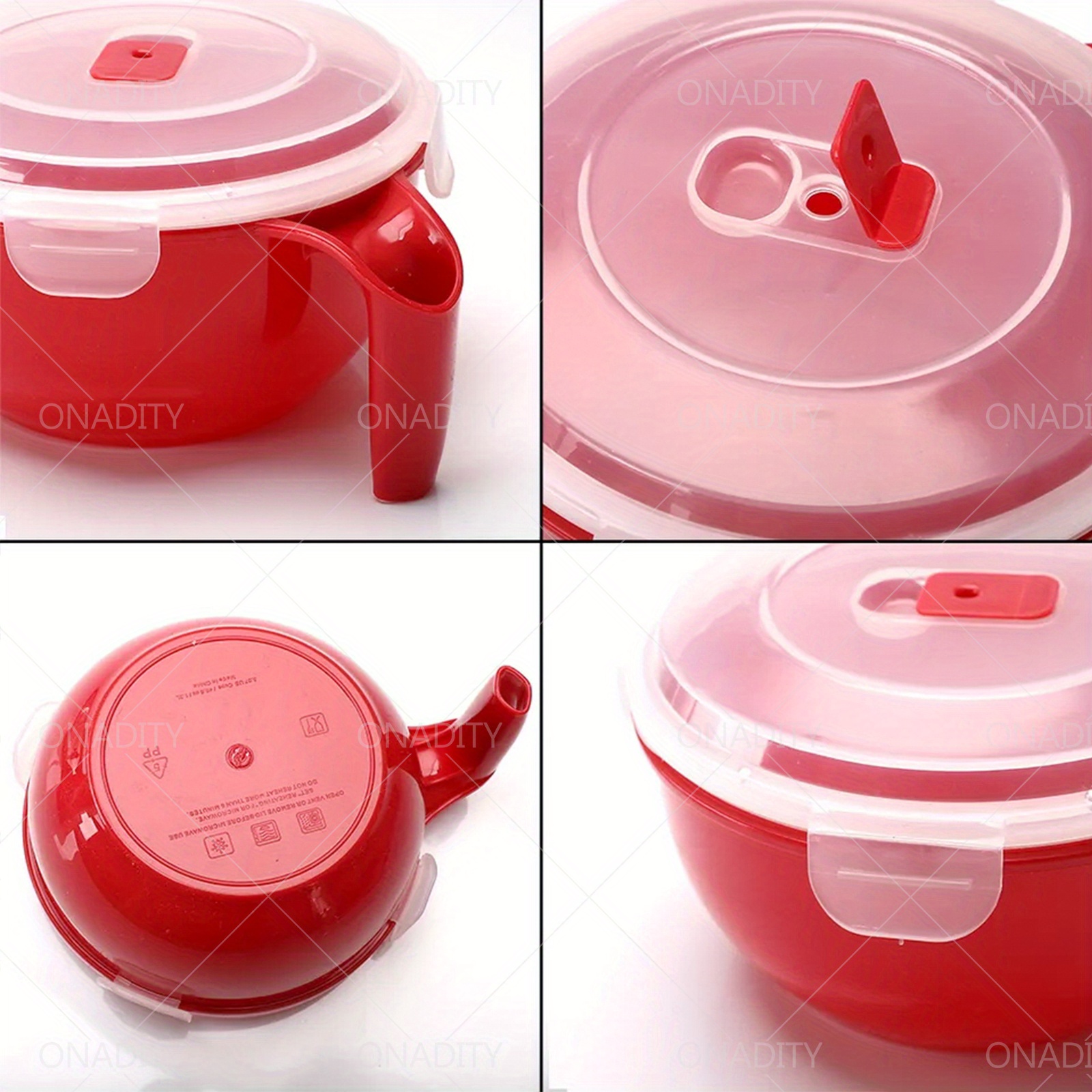 1pc Plastic Noodle Soup Bowl Container Ramen Bowl With Lid Lunch Box With  Lid Beto Box