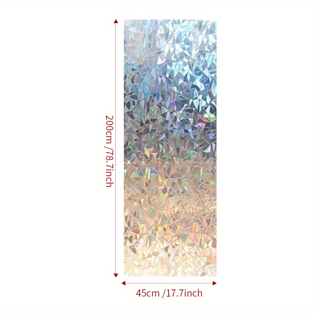 1pc Holographic Window Film Self Adhesive Static Privacy Cling Decorative  Glass Window Sticker