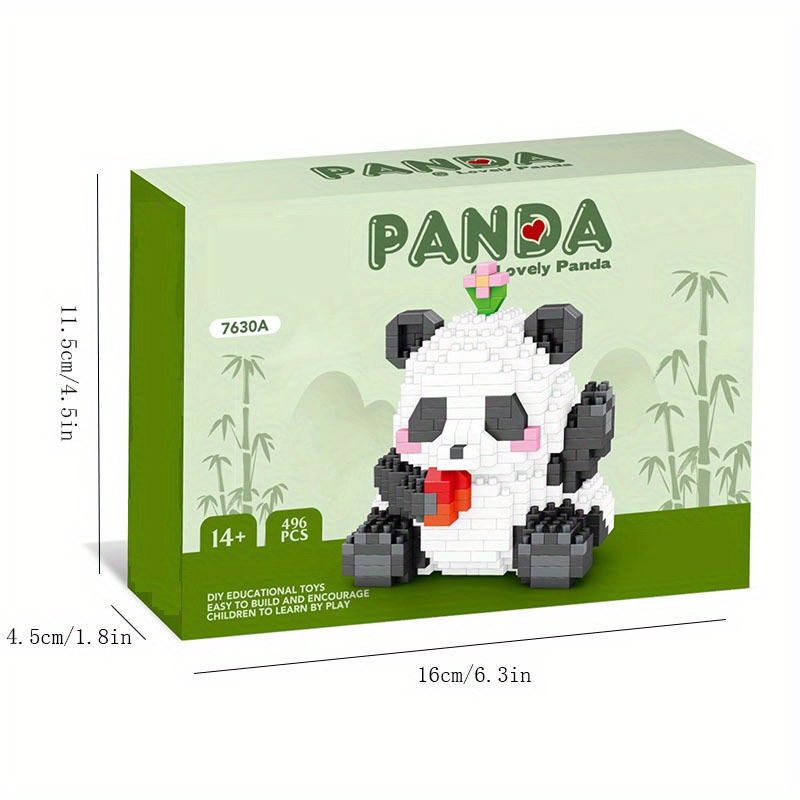 14 Styles Big Panda Cute Orchid Flower Building Blocks Model Small