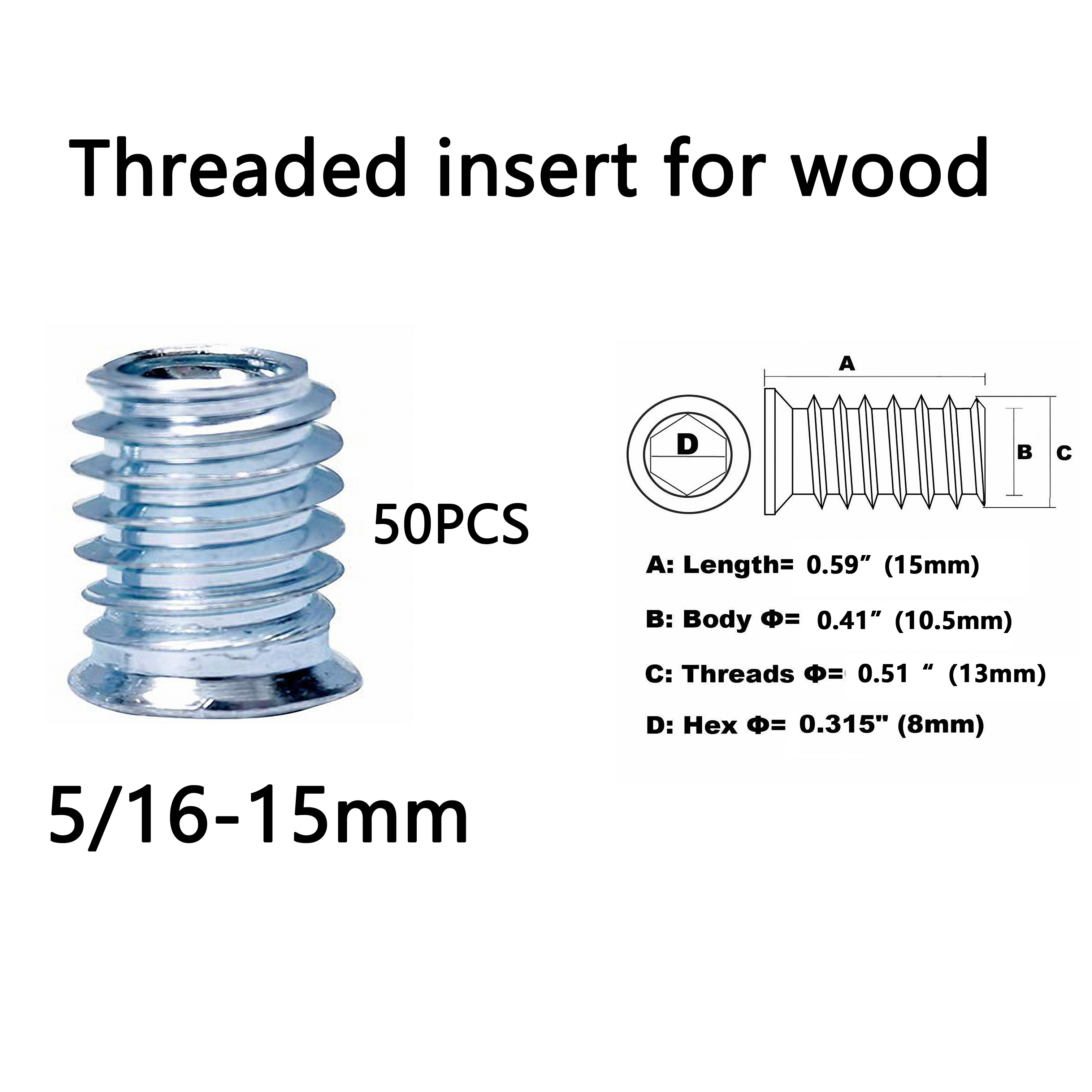 Threaded Inserts Wood Screw In Nut Insert Nutsert Wood - Temu