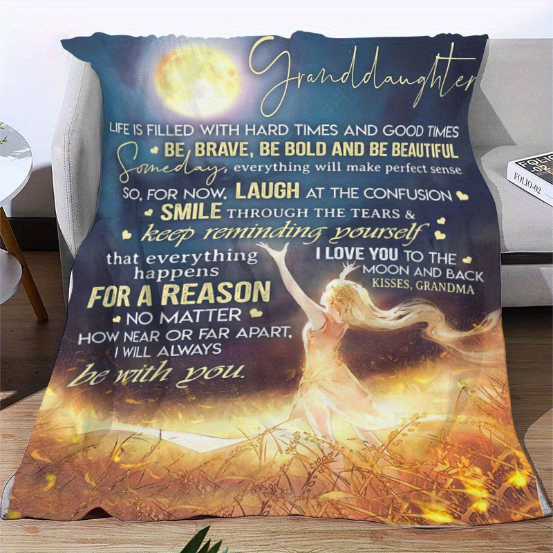 TEMU 1pc Warm And Cozy Flannel Blanket For Granddaughter - All , Home Decor, Camping, Travel, And Gifting