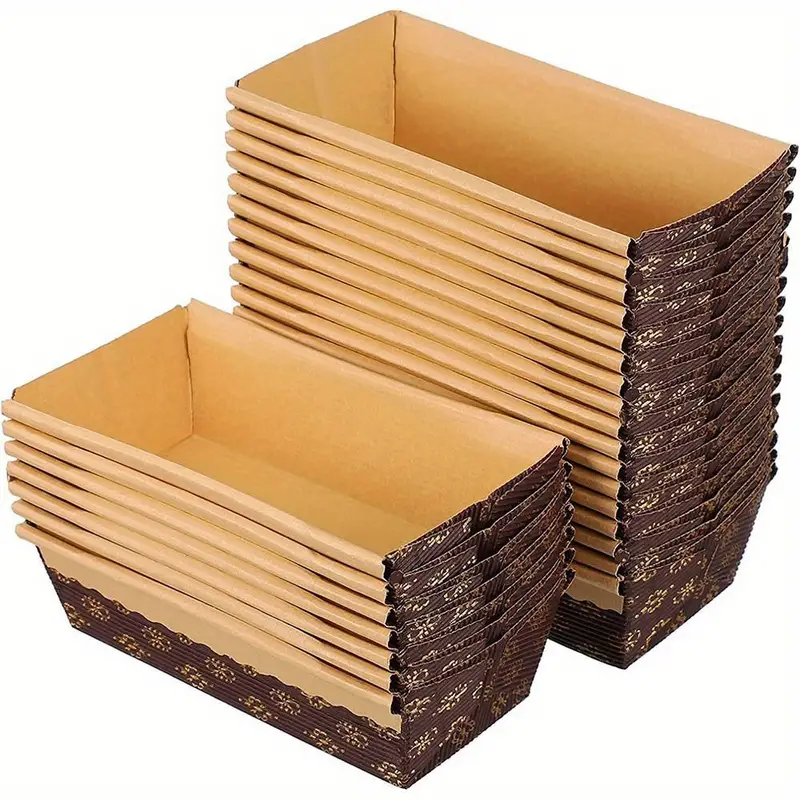 Paper Loaf Pan Corrugated Cake Cups Rectangular Paper Holder - Temu