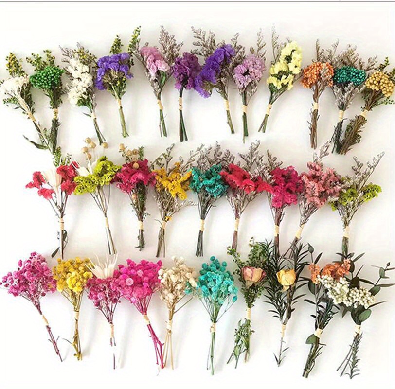 50 Pcs Natural Wheat Ear Flower Dried Flowers For Wedding Party Small Flowers  For Crafts Home Decor Items With Mother's Day Gif