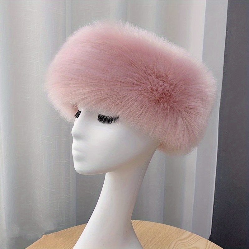 Elegant Soft Fuzzy Hat Solid Color Faux Fur Cossack Russian Hat