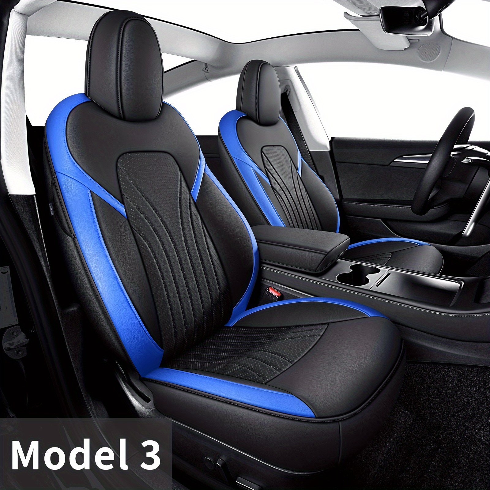Seat Cover Fit Model 3 Synthetic Leather Car Seat - Temu