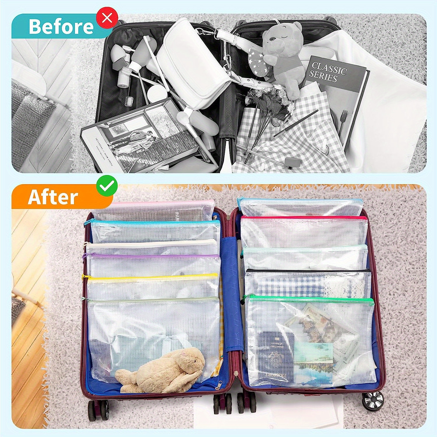 12 Colors Zipper Pouch Organizing Letter Size A4 Size Zipper Temu