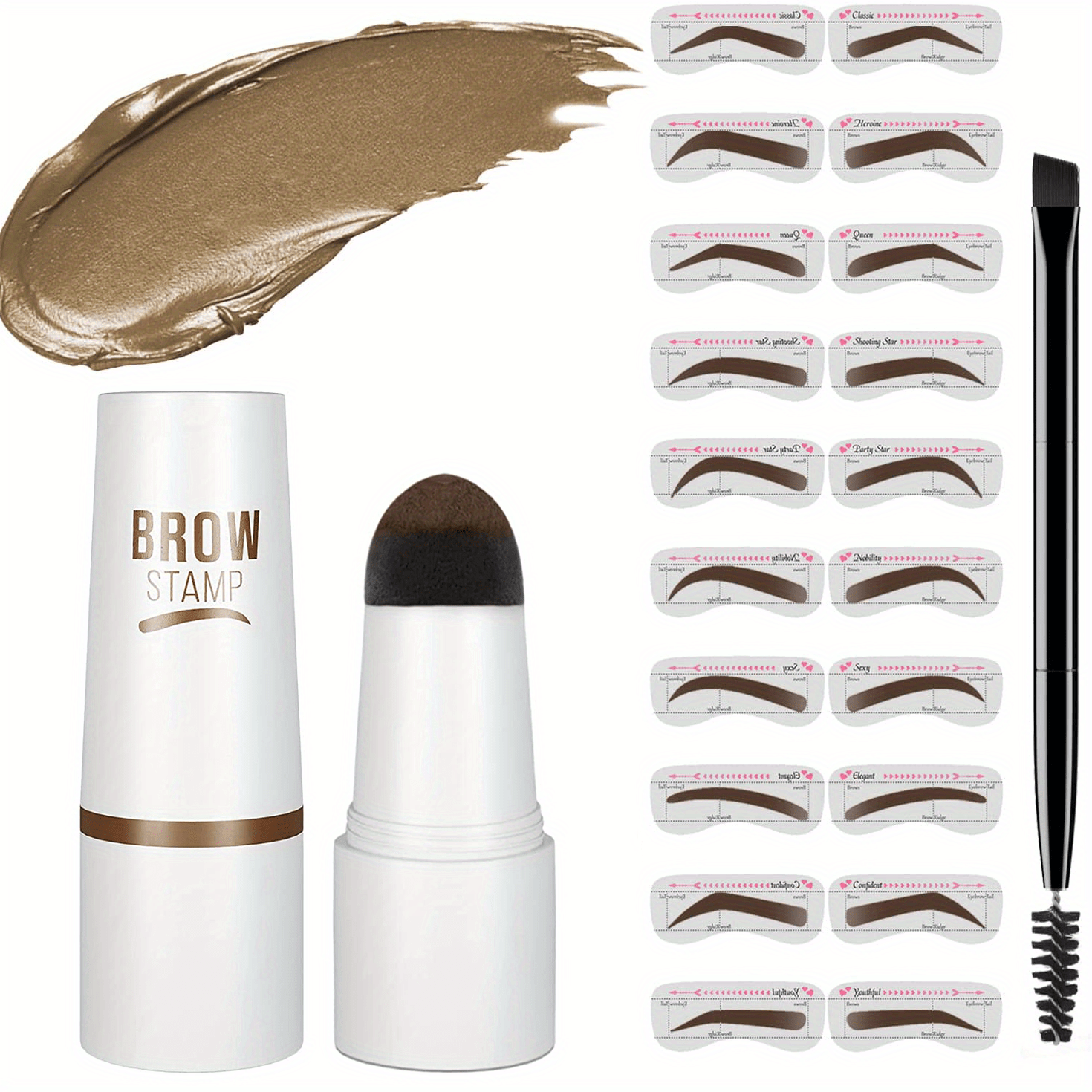 Eyebrow Stamp And Stencil Kit - Eyebrow Pomade - Eye Brow Shaping Kit