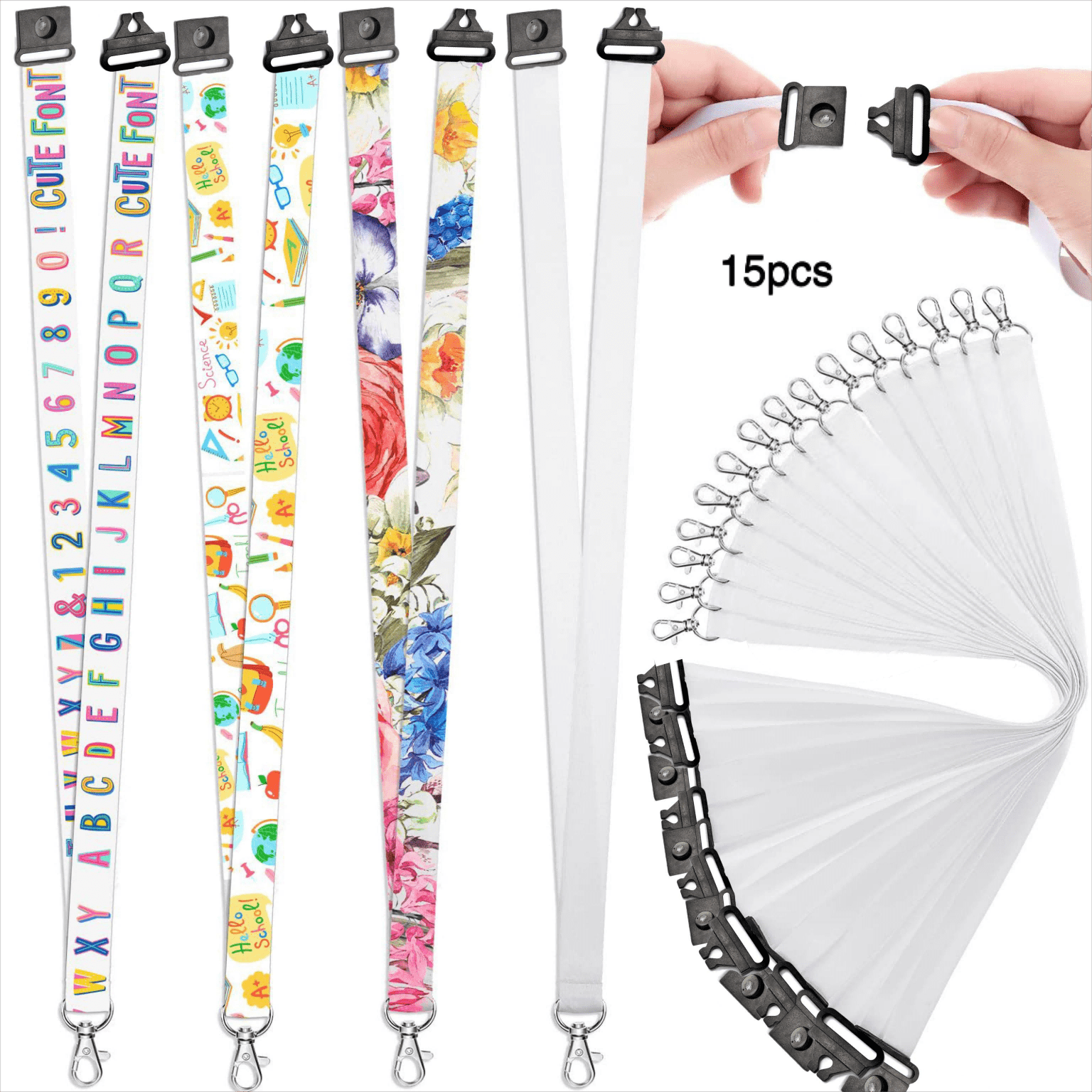 10Pcs Sublimation Blank Wrist Short Lanyard DIY Printable Blank Wrist  Lanyard 