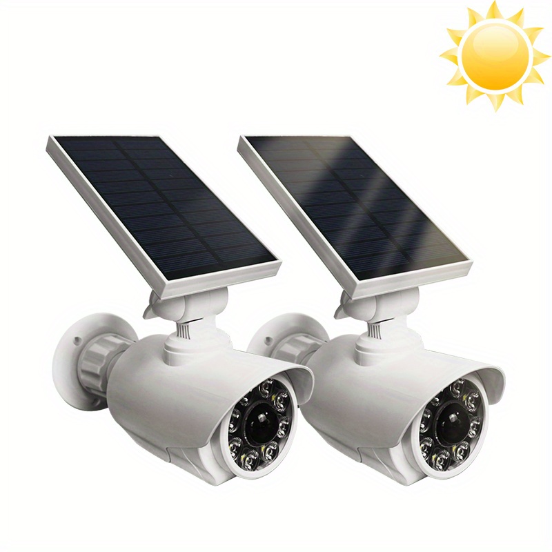 Solar Battery Power Bullet Dummy Fake Surveillance Security CCTV Camera w/  Light