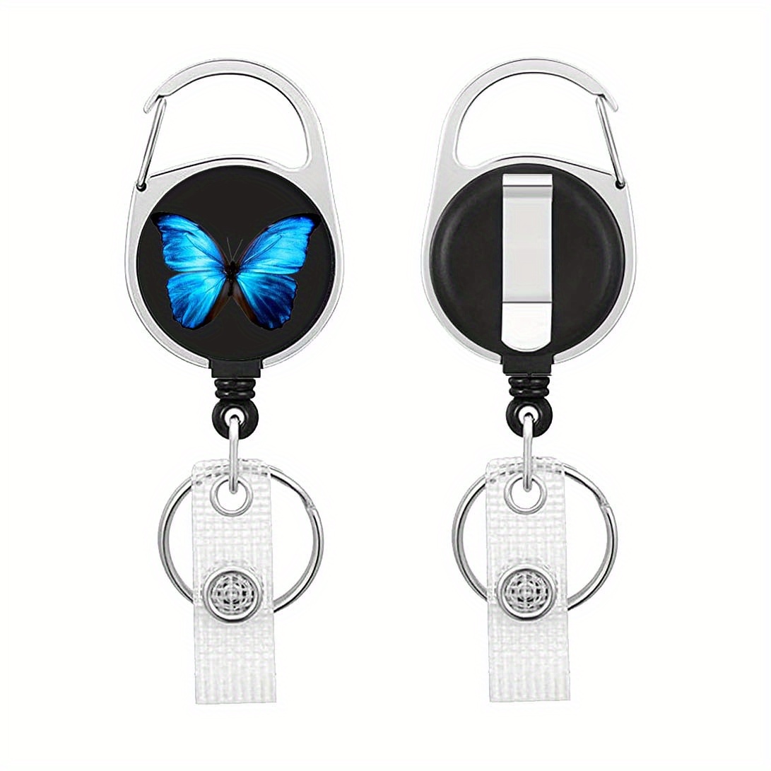 Butterfly Pattern Retractable Badge Reel Swivel Belt Clip - Temu Canada