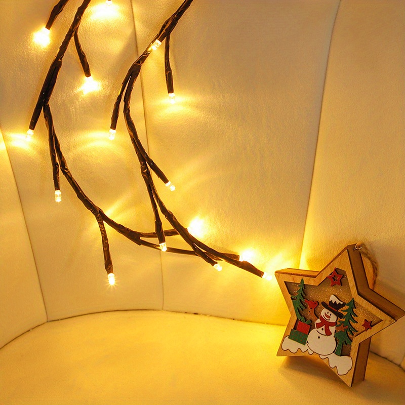 1pc 96 led warm white tree lights usb powered diy holiday tree vine lights indoor wall lighting bedroom living room decoration christmas decoration string lights details 6