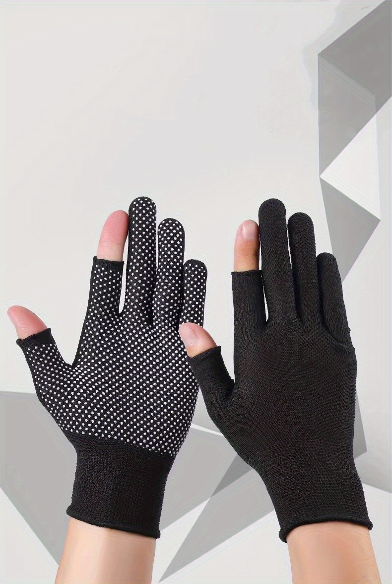 1pair Anti Slip Breathable, Sweat Absorbing, Two Finger Gloves For Outdoor  Cycling And Fishing, Fitness