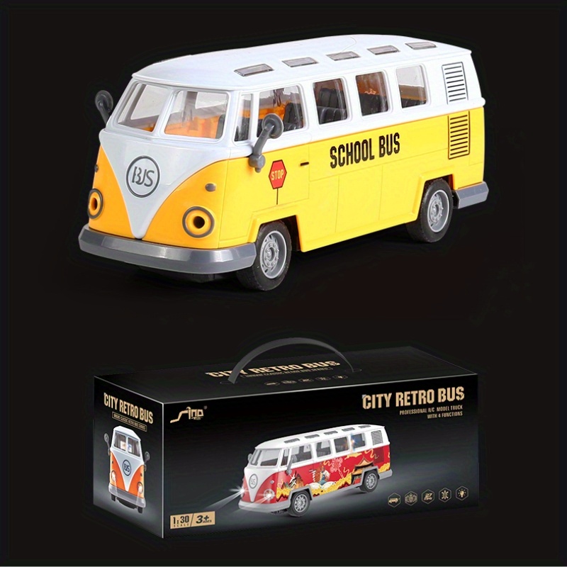 RC Retro School Bus Coche De Control Remoto Juguetes De - Temu