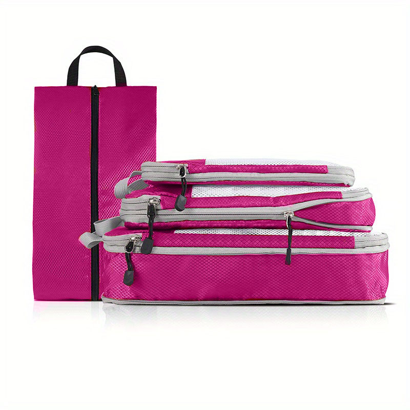 Bolsa de almacenamiento de compresión de viaje, bolsa de embalaje de  clasificación de ropa portátil, bolsa de lavado multiusos, traje de cuatro  piezas