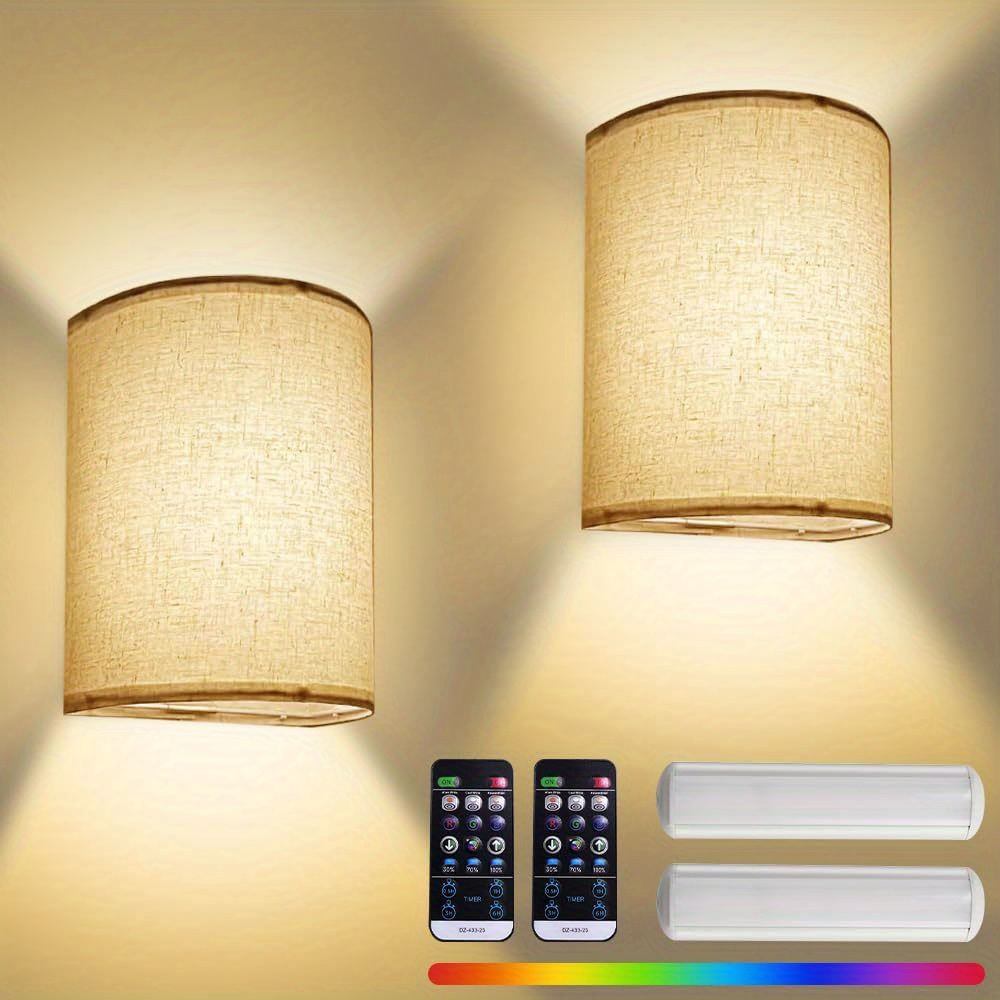 Led Wall Sconces Wall Mounted Lamps With Remote Control - Temu