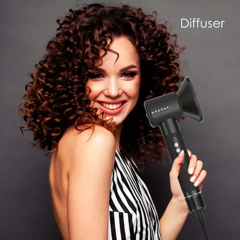 110000rpm high speed hair dryer brush 7 in 1 detachable hair styling tools ionic blow dryer hot air brush curling brush air styling curling iron automatic hair curler wand for men women details 8