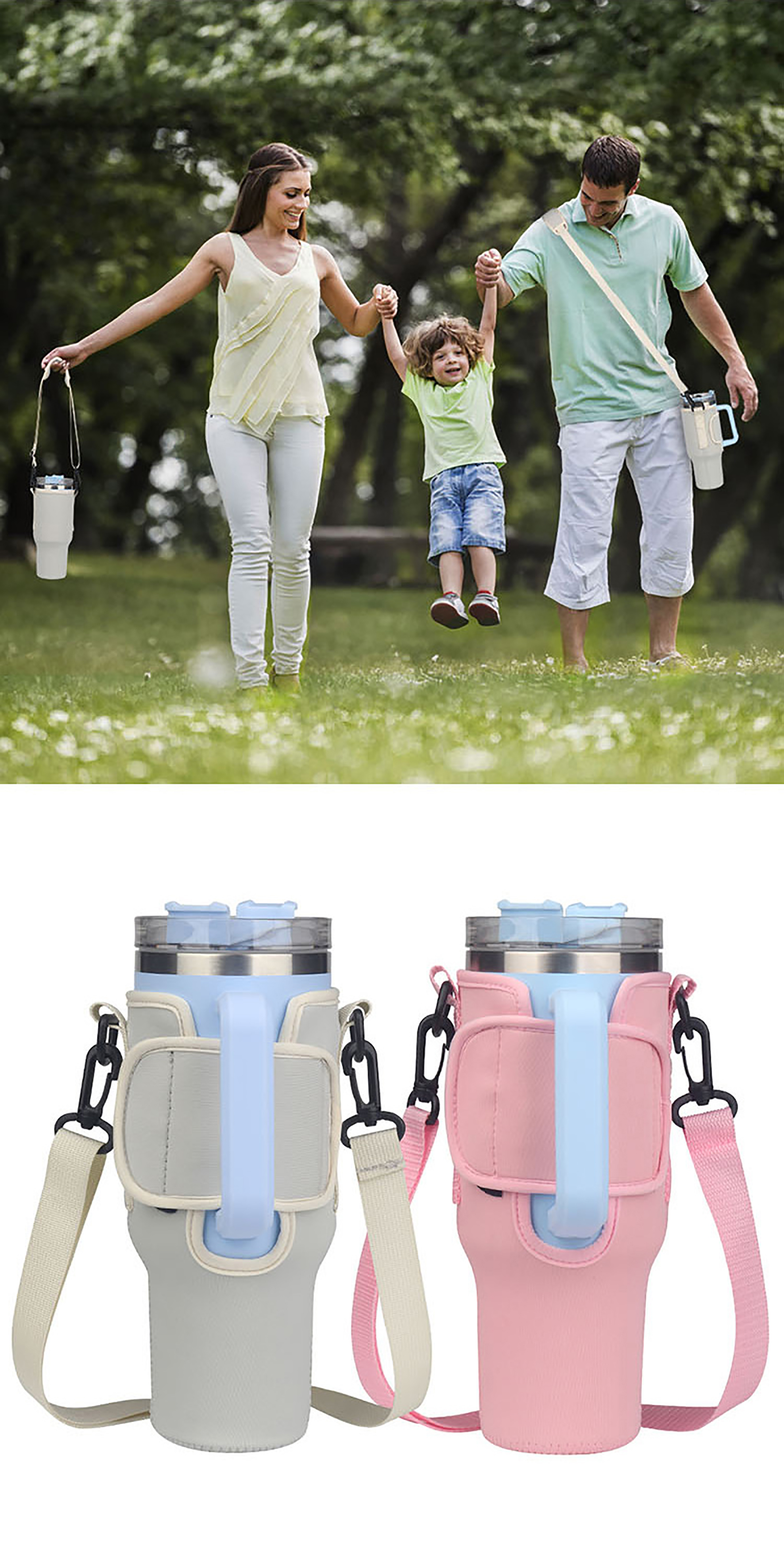 Tumbler Water Bottle Carrier Bag - Heat Insulated, Adjustable Shoulder  Strap & Handle For Maximum Protection - Temu