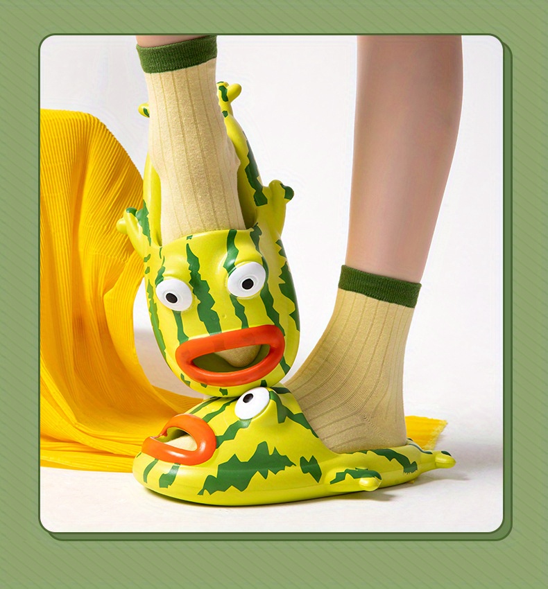 Mens Funny Frog Slides Casual Non Slip Slippers Open Toe Shoes