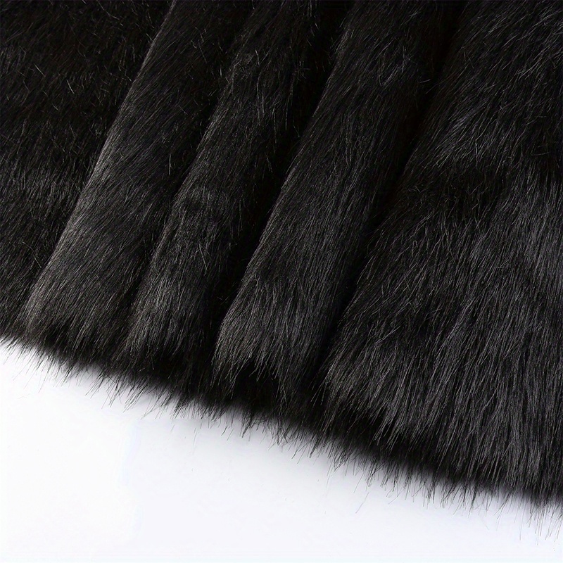 Black fox imitation faux fur fabric by the meter 