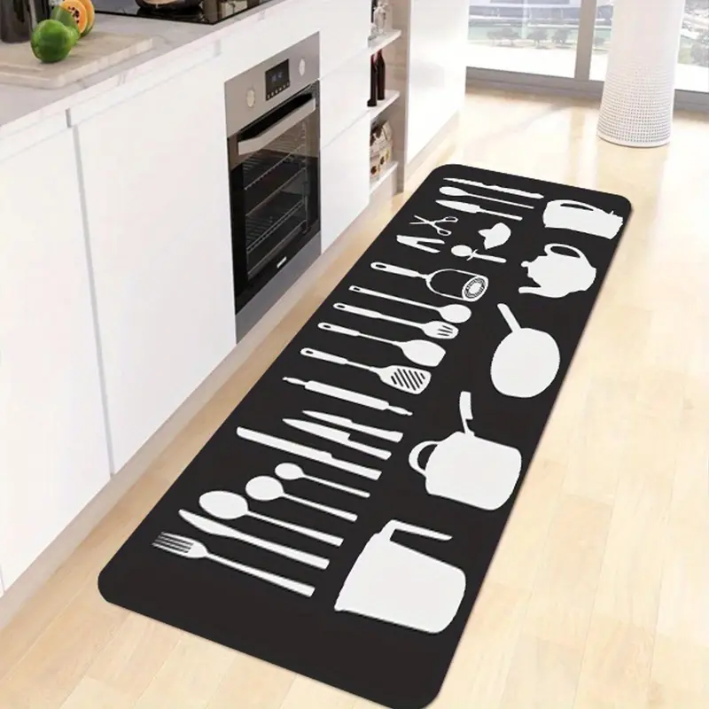 Kitchen Utensils Printing Floor Mat Home Kitchen Non slip - Temu
