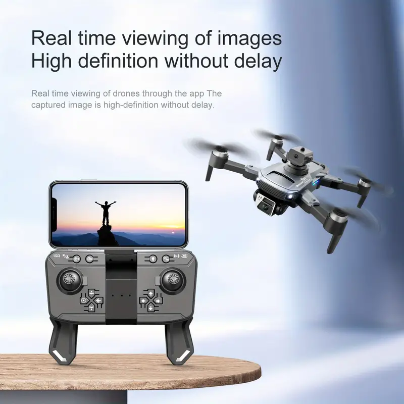 hd dual camera, rmg s99 drone hd dual camera hand gestures to take pictures or videos emergency stop one key take off and landing brushless motor optical flow positioning foldable electric adjustment camera angle four sided obstacle avoidance details 19