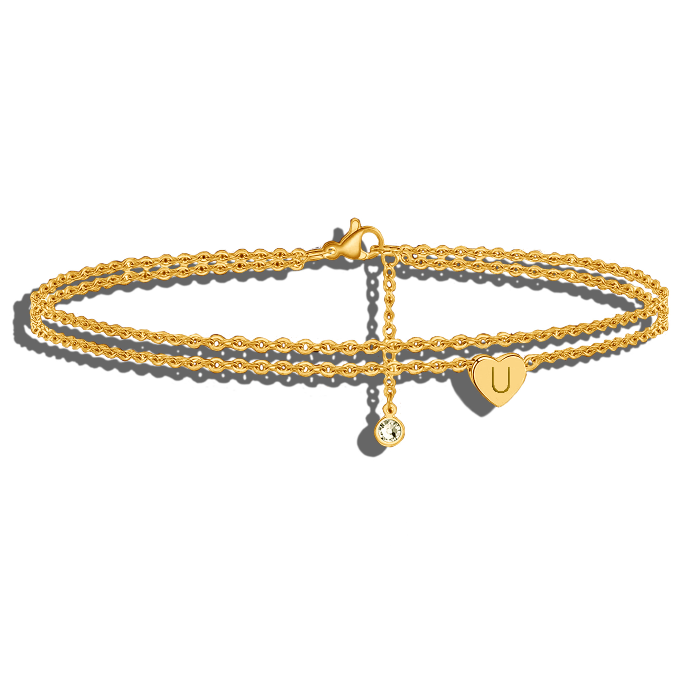  18K Gold Plated Stainless Steel Initial Bracelet