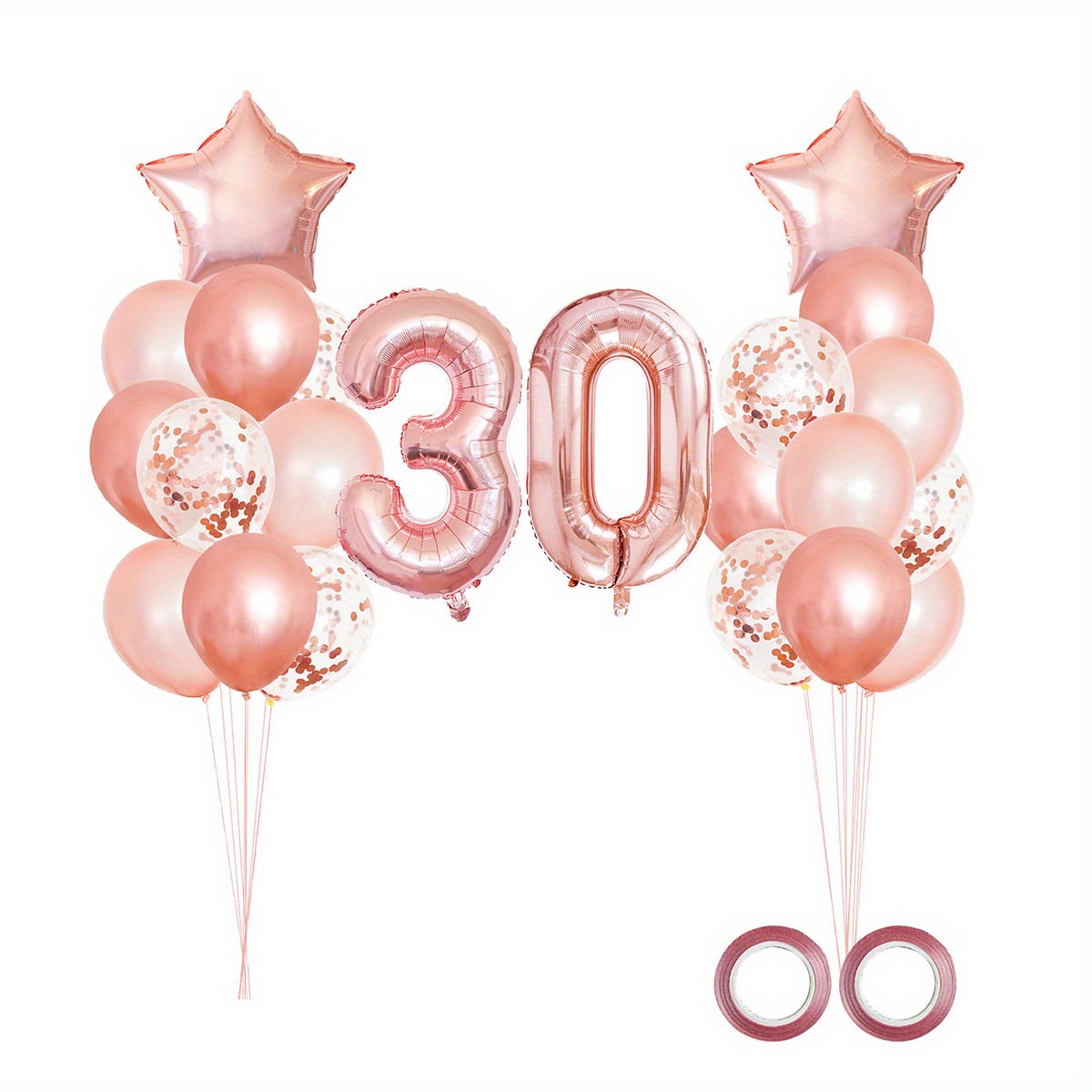25 Uds, Globos Mixtos De Oro Rosa, Decoraciones Para Fiesta De Cumpleaños  30, Decoración De Fondo De Cumpleaños Para Mujer De 30 Años, Decoración De A