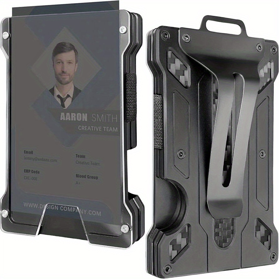 AirTag Trackable Aluminum Wallet | RFID Blocking | Holds 1-16 Cards | Money Clip / Space Gray