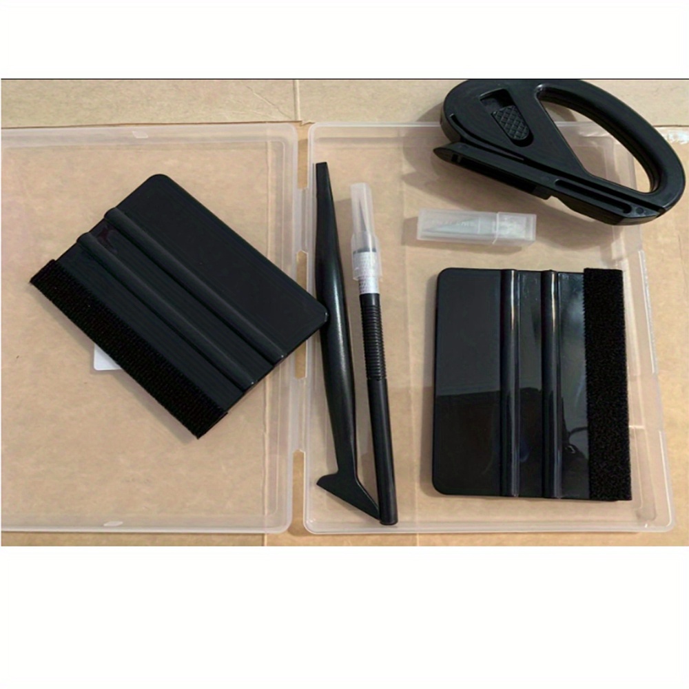 Vehicle Vinyl Wrap Window Tint Film Tool Kit Include 4 Inch Felt Squeegee,  Retractable 9mm Utility Knife and Snap-Off Blades, Zippy Vinyl Cutter and
