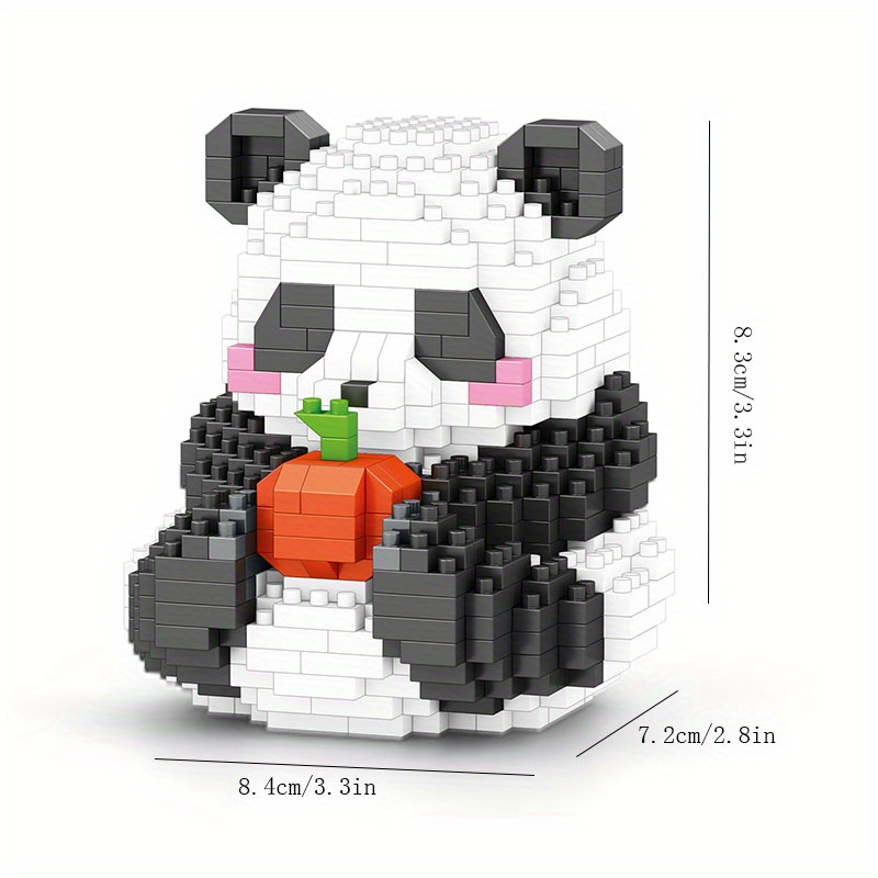 Desenhos animados panda bonito blocos de construção ano novo