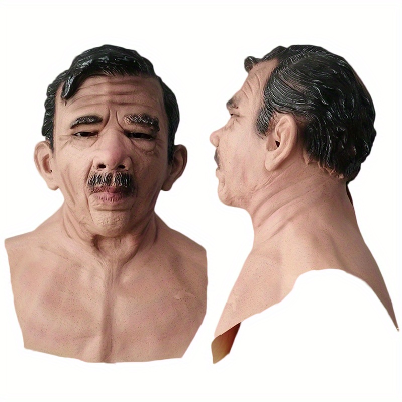1pc Máscara Cabeza Látex Pelo Anciano Boca Móvil Decoración - Temu Chile