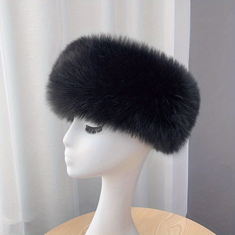 Elegant Soft Fuzzy Hat Solid Color Faux Fur Cossack Russian Hat