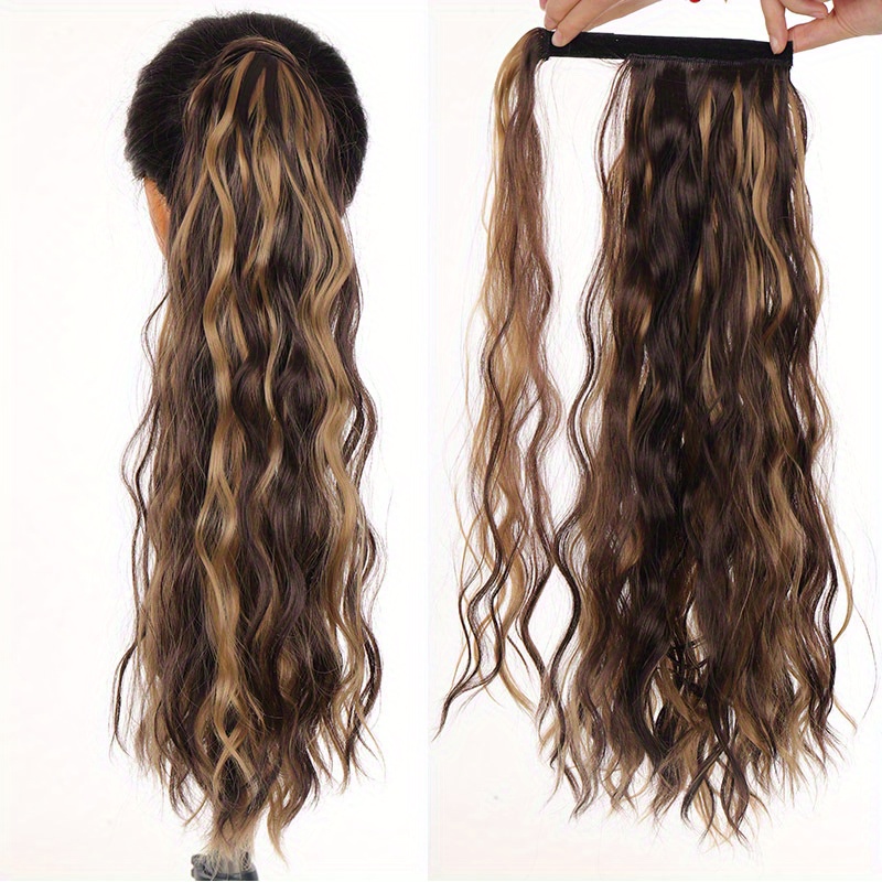 Corn Curly Drawstring Ponytail Hair Extension Long Curly Wavy Ponytail