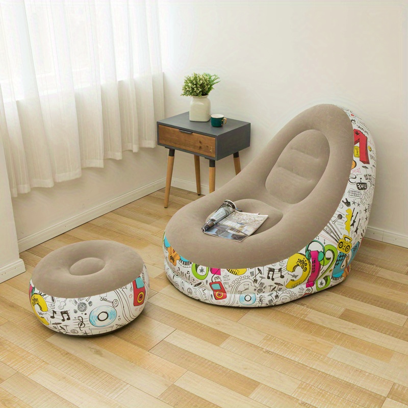 Portable Inflatable Lazy Sofa Single Size Coffee Colour Pvc - Temu