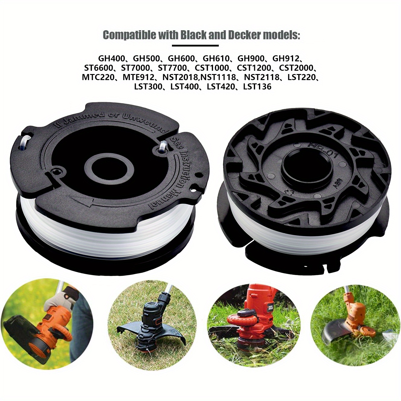 String Trimmer Replacement Spool Compatible With Black + Decker Eater,  Af-100 Auto Feed Line For Black + Decker String Trimmers - Temu