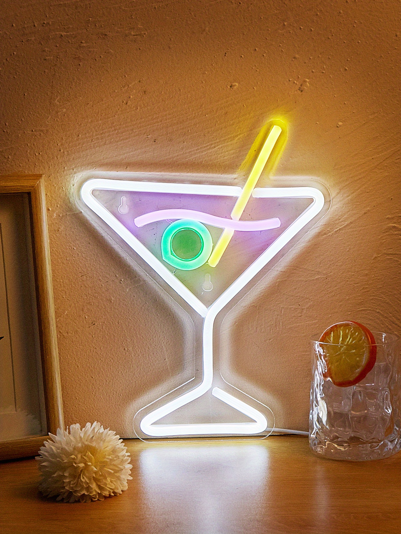 Cocktail Led Neon Sign Wall Table Decor Light Signs Usb - Temu