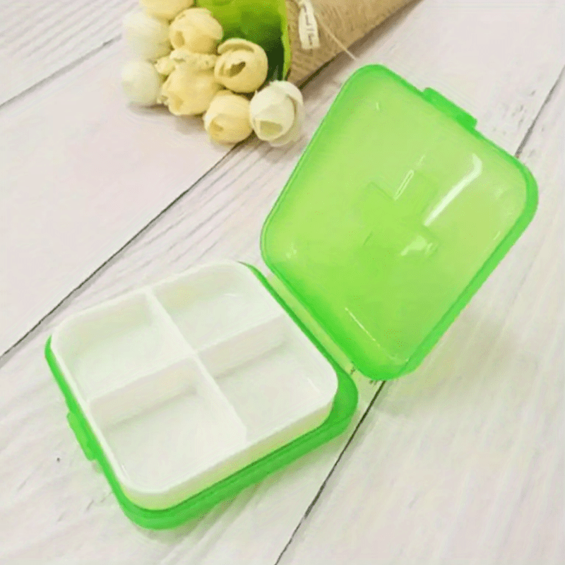 4 Grids Pill Storage Box Portable Medicine Organizer