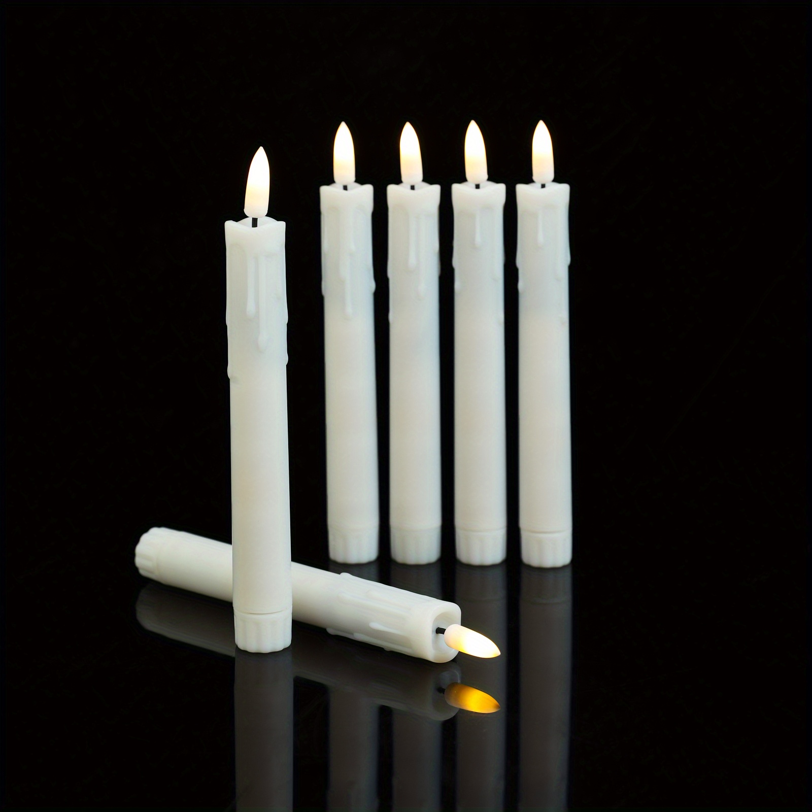 Short Flameless Flickering Candles Light Led Taper Candles Temu